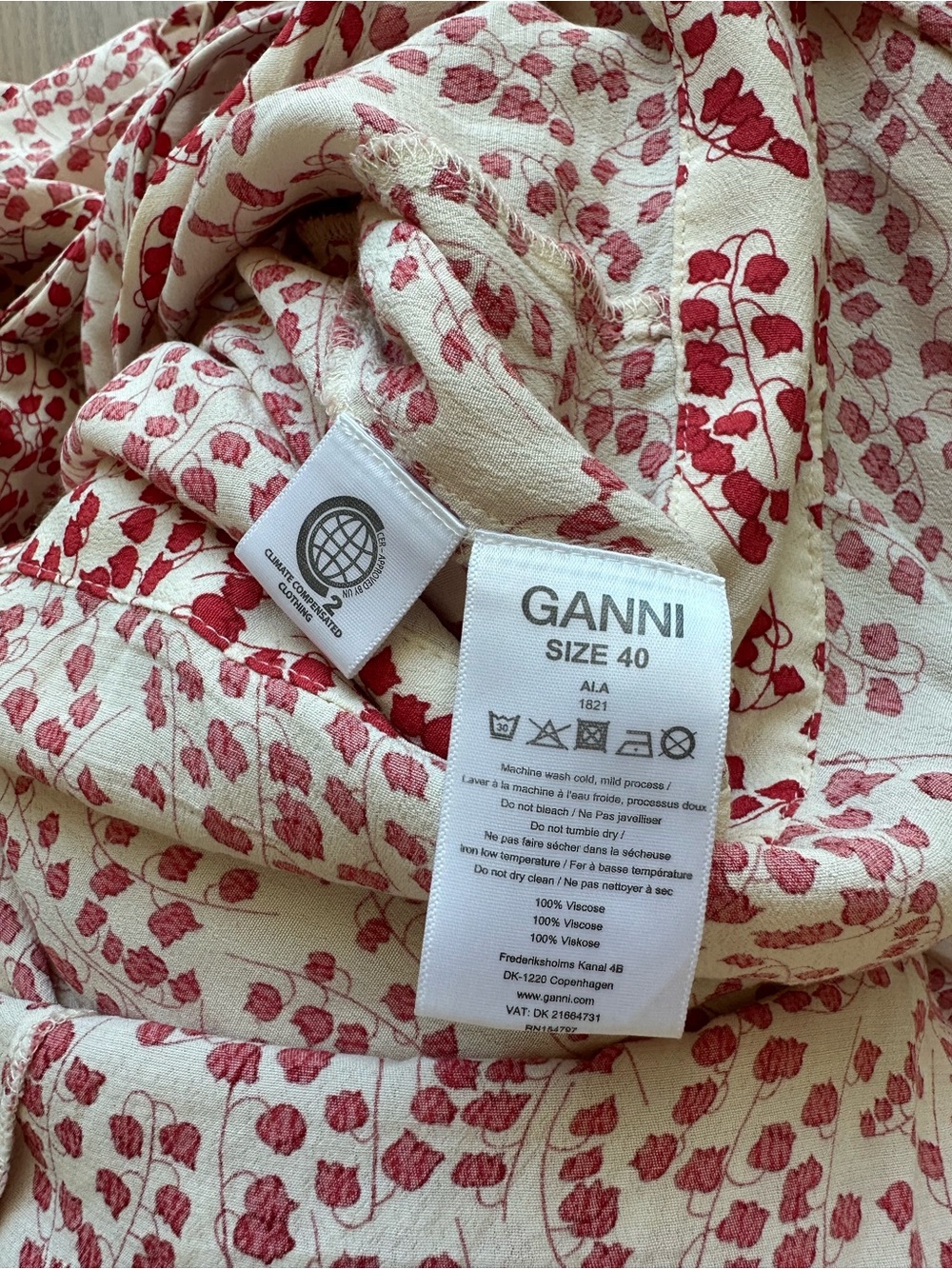 GANNI Floral Print Wrap Dress 👗 Size EU 40 (Size 6/8 US) GUC - Picture 8 of 8